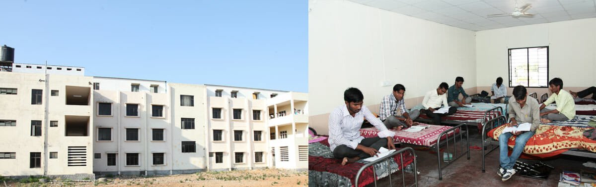 The HITS boys hostel building and a resident study room