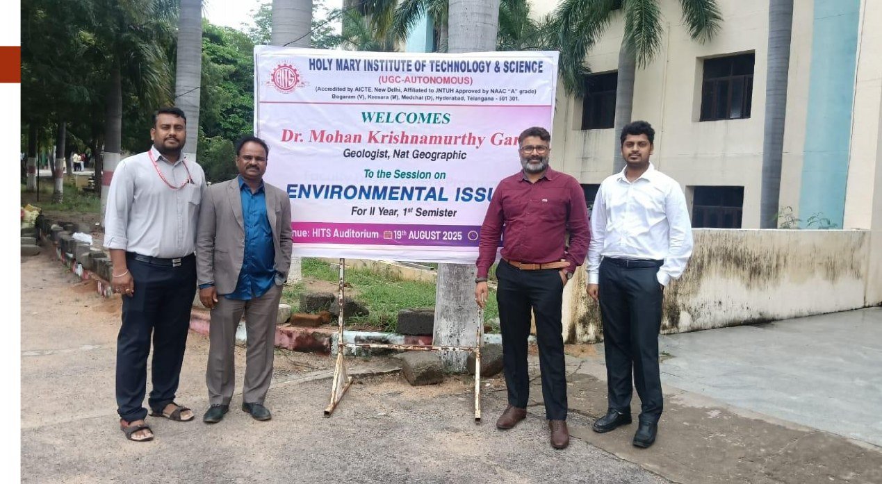 Faculty and students at an Environmental Issues awareness session