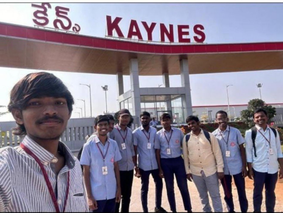 HITS students on an industrial internship placement at Kaynes Technology