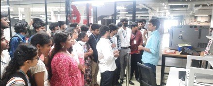 Students touring the T-Works fabrication floor